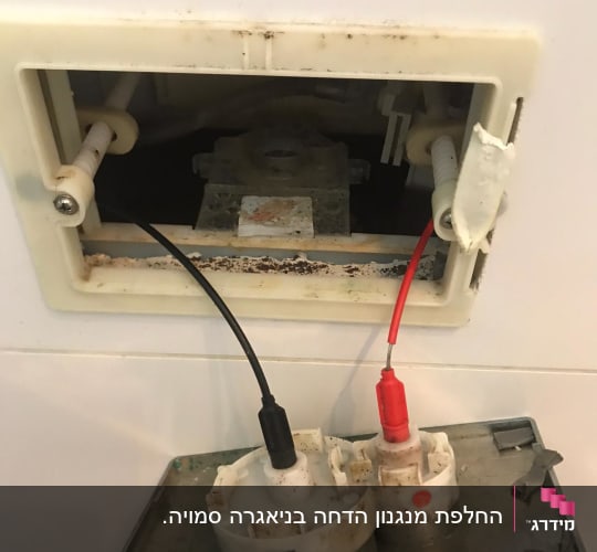 חלקי צנרת עם חוטים שחור ואדום